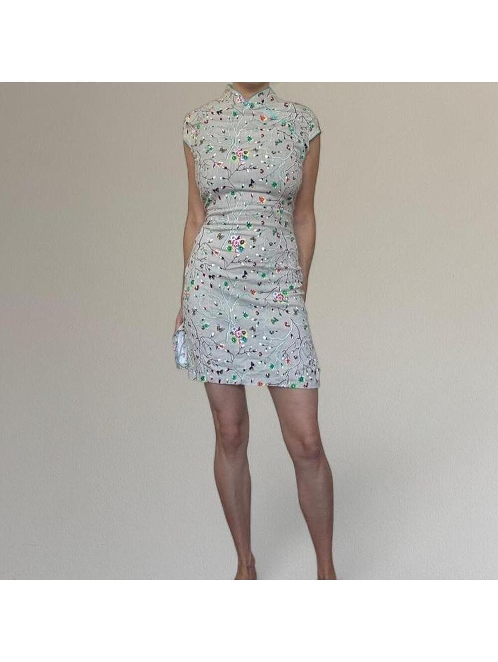 NWT floral qipao mini dress.